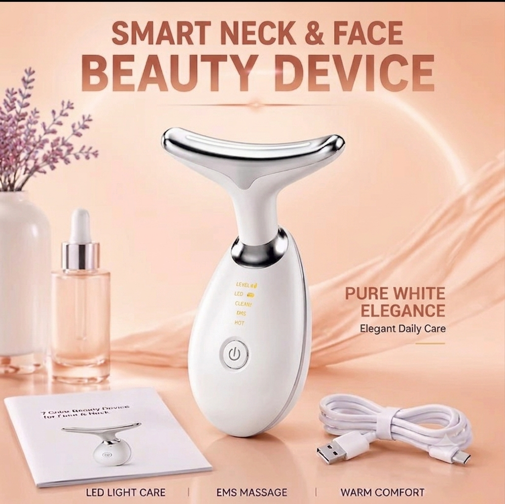 Masseur Lifting Visage & Cou – LED, EMS & Thermothérapie